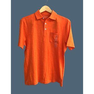 CLUB ROOM -MEN'S POLO SHORT SLEEVE ORANGE SHIRT SIZE SMALL-100% COTTON -NWT